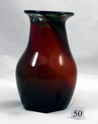 Vase #50 - Smoky with Red 202//255